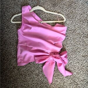 Elegant Pink One-Shoulder Top